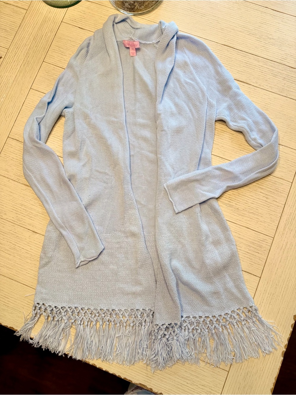 Lilly Pulitzer XS Tatum fringe cardigan - boho blue | EUC